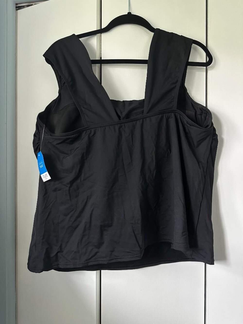 Lands End Square Neck Underwire Tankini Top - Black 22 NWT - Picture 4 of 4